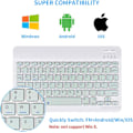 Miniatyrbild 3 av 5: Ultratunt trådlöst bärbart tangentbord, 10\" laddningsbart universellt tangentbord för iPad/iPhone, Annan iOS Android Windows Tablet PC-telefon, Liten