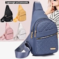 Miniatyrbilde 7 av 9: Liten Sling Ryggsekk for Dame Brystveske Hvit white