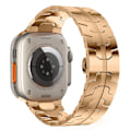 Miniatyrbilde 6 av 6: Luksus Armbånd for Apple Watch - Band 45mm 44mm 49mm 42mm 41mm 40mm 38mm Metall Rustfritt Stål Armbånd iWatch Series 7 8 SE 3 Ultra Svart Gull 38mm 40mm 41mm black gold