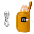 Miniatyrbilde 1 av 5: Reiseflaskevarmer Bærbar Brystmelkflaskevarmer USB Oppladbart Isolasjonspose leather yellow