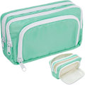 Miniatyrbillede 1 af 5: Aprikos Pennetui med Lommer Stor Pennetui Multifunktionel Pennetui Preppy Pennetui Papirvarer Organizer Æstetiske Makeuptasker Green