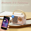 Pikkukuva 3 / 5: Retro Bluetooth-kaiutin, Vintage FM-radio vanhalla klassisella tyylillä, korkea äänenvoimakkuus, Bluetooth 5.0 langaton yhteys, tukee TF-korttia