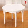 Miniatyrbillede 1 af 5: 1/12 dukkehus miniature møbler hvidt træ spisebord Table