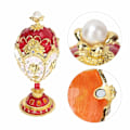 Pikkukuva 4 / 5: Smyckesorganisatör Ägg Samlarobjekt Emaljerat Påskägg Vintage Faberge Stil Diamante Prydnadsask Dekoration Present