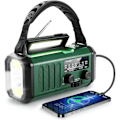 Miniatyrbilde 1 av 6: Nødradio med sveiv, 10000mAh batteri - NOAA/AM/FM værradio - LED-lommelykt og leselys - SOS alarm - WELLNGS