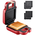 Miniatyrbild 1 av 5: Mini Toastie-maskin Non-Stick & Lätt att rengöra Värmeplattor (Röd)