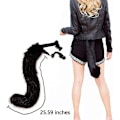 Miniatyrbillede 6 af 6: Katteører og Varulv Dyrehale Cosplay Kostume - Perfekt Sort black 65cm