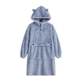 Miniatyrbillede 1 af 2: Mub- Lat par morgenkåbe pullover tæppe hætte udendørs indendørs varm TV-tæppe hoodie tæppe Foggy blue Foggy blue L Foggy blue