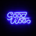 Miniatyrbillede 1 af 3: Blå Positive Waves Neon Skilt Led Neon Skilte Væg USB Neon Skilt