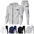 Pikkukuva 3 / 6: The North Face Miesten treenisetti hupparilla, collegepaidalla, collegehousuilla, 2-osainen/setti, urheiluvaatteet, valkoinen valkoinen M M White