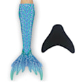 Miniatyrbillede 1 af 3: Pige Mermaid Hale med Monofin blå 140 blue