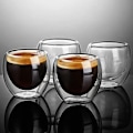 Pikkukuva 2 / 4: 4 kpl kaksinkertaiset lasit, kaksinkertaiset espressokupit, 80 ml