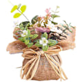 Miniatyrbillede 1 af 3: Kunstig Blomsterpotte Potteplanter med Burlap Dekorative