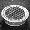 Miniatyrbilde 6 av 8: 75MM 201 Rustfritt Stål Vegg Ventilasjonsgitter Eksteriør Rund Du 120mm