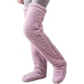 Miniatyrbilde 1 av 2: Teddy Legs Strømper, Koselige Strømper, Over Kne Høye Fuzzy Plysj Tøfler Strømper, Varme Over Kne Sko, Fuzzy Ben, Lange Fuzzy Strømper purple