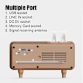 Pikkukuva 2 / 5: Langaton kannettava stereomini USB-muisti AUX Retro-radiokaiutin LED-valoilla, puinen Bluetooth 5.0 -radio (puu)