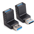 Miniatyrbilde 3 av 4: *USB 3.0-adapter 90 grader hann til hunn vertikal oppad nedåt vinkel C*