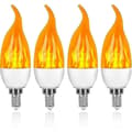 4-pak 3W E14 LED-flammepære med 3 lystilstande, dekorativ pære-FA-