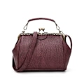 Miniatyrbilde 1 av 5: Dam Handveske Vintage Pu Mini Pack Handveske med klippet knapp Wine Red