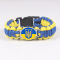 Pikkukuva 3 / 5: 1:a Ukrainan lipun rannekoru Paracord Punottu rannekoru Ulkoilu Selviytymisrannekoru - Ukraina (Säädettävä)