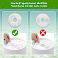 Miniatyrbilde 4 av 7: Kattfontänfilter, 16-pack utbytesfilter kompatibelt med 81oz/2,4L kattfontän, Multi-Filtration System Aktivt kolfilter Round-16P
