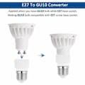Miniatyrbilde 2 av 5: E27 til GU10-adapter, 220V, E27 GU10 Adapter Sockelomvandlare for LED-pære, halogen- og CFL-pære, keramisk adapter, 6-pakning