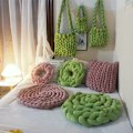 Miniatyrbild 3 av 4: 1KG 1000G Super Chunky Garn Tjockt Skrymmande Jättetråd Vit för Handstickningsväska DIY Grov Sammet Mjuk Stor Filt Matta ?????
