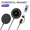 Miniatyrbilde 6 av 7: 30W magnetisk trådløs lader for iPhone 15 14 13 12 11 Pro Max Airpods PD Macsafe Telefonlader Hurtiglading Black PD and USB A