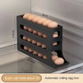 Miniatyrbild 1 av 9: 4-lagers kylskåpsäggställ Äggdispenser Automatisk rullande äggbricka Förvaring 30 äggbehållare Black