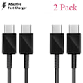 Miniatyrbilde 1 av 2: 2-pakning 1m Samsung S23/S22/S21/S20 USB-C til USB-C kabel black usb-c