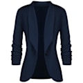 Miniatyrbillede 1 af 5: Jakke med Jerseykrave, Langærmet, Slim Fit, Damemode, Kort Jakke XXL