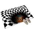 Miniatyrbilde 1 av 5: Clown Fälla Illusion Dörrmatta Halloween Matta, 3D Geometrisk