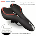 Miniatyrbilde 3 av 6: SPGOOD Sykkelsadel Menn Kvinner Komfortabel Bred Myk Gel Ergonomisk Sykkelsadel med Beskyttelse & Nøkkel for Terrengsykkel MTB Trekking Landeveissykkel