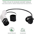 Miniatyrbilde 2 av 3: Type 2 til Schuko 16A EV ladekabeladapter - Hvit & Svart