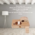 Miniatyrbilde 7 av 8: Trehus med stige for hamster, slitesterk hamsterplattform med gjemmested for små dyr chinchilla kanin-XF7-