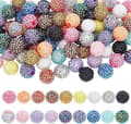 85 st 20mm Rhinestone Pärlor Runda Pärlor Discokula Pärlor Glittrande Diamant Pärlor Stora Bubbelgum Pärlor-FA-