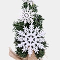 Miniatyrbillede 3 af 5: 36 Pakke Hvide Plast Snefnug Dekorationer Jul Vinter Dek