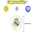 Pikkukuva 4 / 5: Real Madrid Jalkapallo Syntymäpäiväjuhlatarvikkeet Banneri Ilmapallot Kakun Koristeet Deko