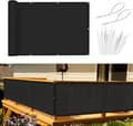 Balkongskydd för insyn, vind- och UV-skydd, 90 x 300 cm, svart-FA6-