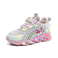 Miniatyrbilde 2 av 5: Flicker Led Casual Sneakers Elsa Prinsesse Trykk Utendørs Sko Barn Lys-opp Sklisikre Sko for Vår og Vinter - Yzy Purp Purple 30-insole 18.3cm