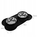 Miniatyrbilde 4 av 8: Dobbelskål for Hund og Katt - 2 x 450 ml black 610