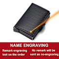 Miniatyrbillede 1 af 6: RFID Herre Korttegnebog Gratis Navnegravering Kulfiber Slank Minipengepung 14 Kortlommer Lille Pengepung Mand Tegnebog Carbon Fiber