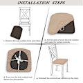 Miniatyrbilde 4 av 5: Stretch Stolsetertrekk for Spisestue Avtakbart Vasket Beige Beige 8Pack