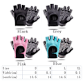 Miniatyrbild 2 av 4: Halvfinger Fitness Handskar Herr Dam Träningshandskar Svart Black XL