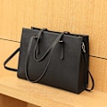 Miniatyrbillede 5 af 5: Laptop Taske til Kvinder Vandafvisende Let Læder 15,6 tommer Puter Tote Bag Business Office Portfolio Stor