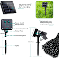 Miniatyrbillede 1 af 5: Udendørs solcelle-guirlandelys 20m 200 LED-guirlandelys 8 tilstande Wate