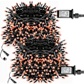 Miniatyrbild 1 av 5: Ljusstake med 200 LED-lampor, 20 meter lång, för julbelysning Orange-FA6- Orange 400 LED