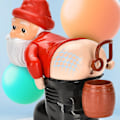 Miniatyrbild 3 av 5: Rolig Jultomte Bubbelblåsare Leksak Musik Automatisk Fis Bubbelblåsare Barnpresenter