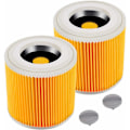 Pikkukuva 1 / 5: 2-pack patronfilter för Kärcher WD3 Premium, WD2, WD3, WD3P, MV2, MV3 - WD3 filter - ersättningsfilter för Kärcher dammsugare 6.414-552.0/6 Hggb