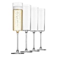 Miniatyrbillede 1 af 4: Glas Champagne 4-pak 6-ounce Champagneglas 4st Set, Premium Square Edge Blåst Glas Vinglas The Best1217